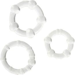 SEVEN CREATIONS - SET OF THREE TRANSPARENT PENIS RINGS